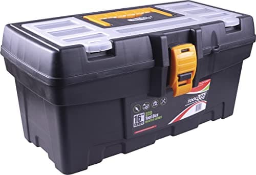 Image of Eco Master Series tool boxes with removable tote tray and organiser compartments built into the lid. With sturdy plastic catches and carrying handle (16 Inch)