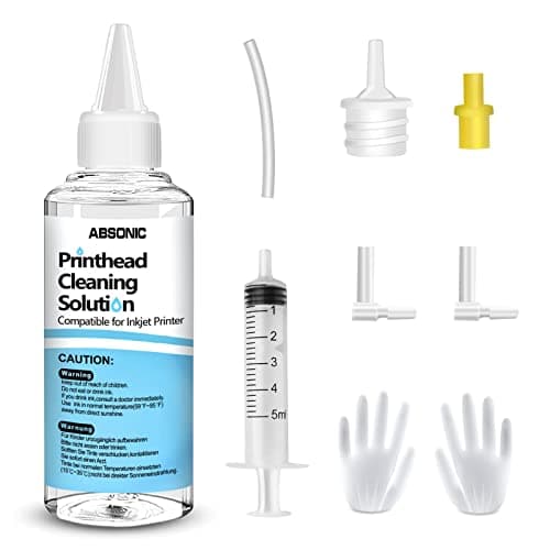Image of Printer Cleaning Kit for Epson, Printhead Cleaning Kit for HP, Inkjet Printer Head Cleaner for Canon, Printers Cleaner Printhead Cleaning Solution for Inkjet, Printers Print Head Cleaning Kits 100mL