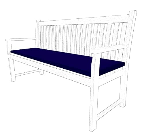 Image of iSTYLE MODE BETTER HOME CHOICE 2 3 & 4 Seater Outdoor Garden Bench Cushion Water Resistant Patio Furniture Rectangle Bench Cushion Comfortable Seat Pad Soft Non-Slip Furniture Pad (Navy, 3 Seaters)