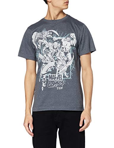 Image of Marvel Men's Rfmts160 T Shirt, Dark Heather, XL UK