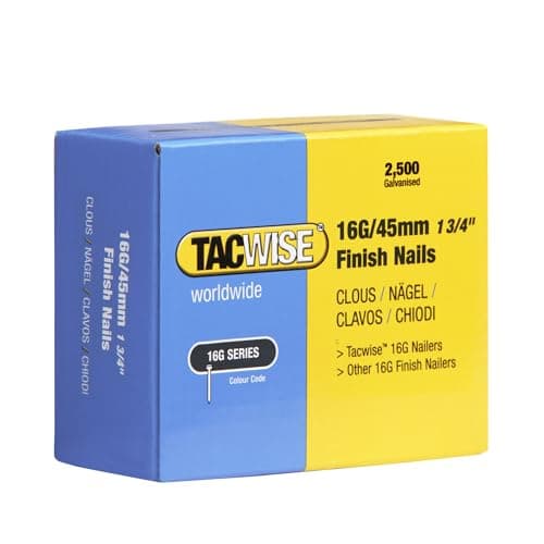 Image of Tacwise 0297 Type 16G / 45 mm Galvanised Finish Nails, Pack of 2500