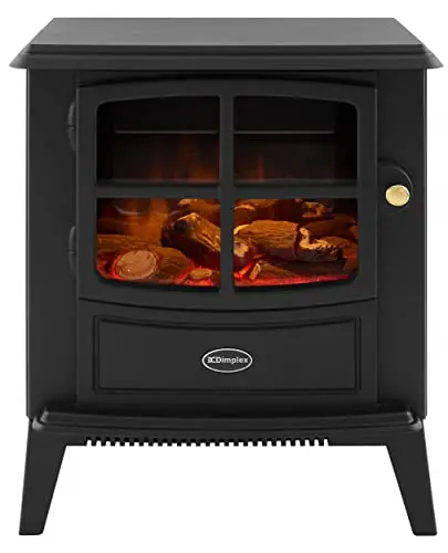 Image of Dimplex Brayford Optiflame Freestanding Electric Stove, Black Free Standing Wood Burner Style Fire with Logs, LED Flame Effect, 2kW Fan Heater, 1000/2000 Watt Heat Settings and Remote Control