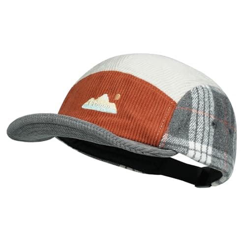 Image of Clakllie Corduroy Short Peak Baseball Cap Men's Short Brim 5 Panel Cap Urban Street Skateboard Hat Flat Bill Trucker Hats,CRSB02-Burnt Orange