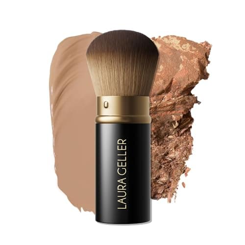 Image of LAURA GELLER NEW YORK Retractable Airbrush Kabuki Brush for All Face Makeup & Foundation for Liquid, Cream and Powder Face Makeup With Aluminum Handle