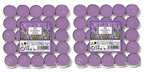 Image of Price's Candles - Aladino Lavender Scented Tea Lights 50 Pack - 021937D
