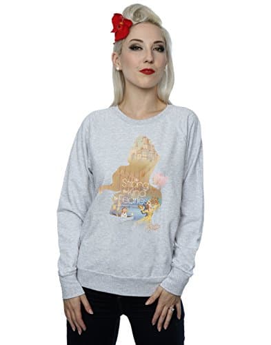 Image of Disney Princess Women's Belle Filled Silhouette Sweatshirt XX-Large Heather Grey