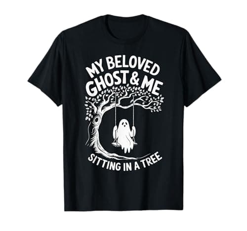 Image of My Beloved Ghost and Me Sitting In A Tree Halloween Ghost T-Shirt