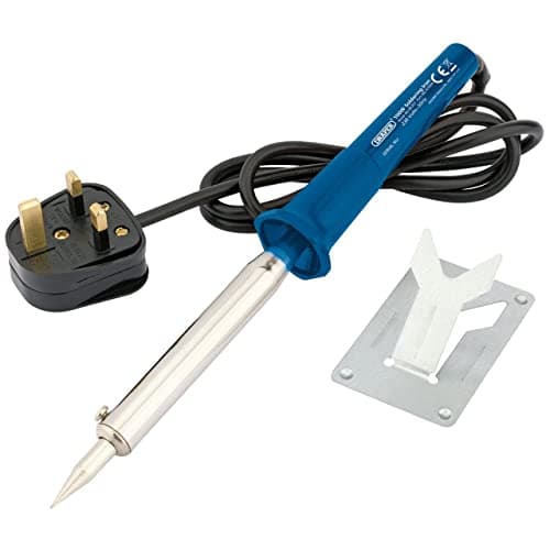 Image of Draper 230V Soldering Iron | 100W Electrical Soldering Iron Kit |Metal Stand | 1.1m Cable | 85357