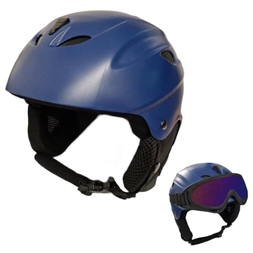 Image of Awe ABS Kids/Junior Ski/Snowboard Helmet Matt Blue 52-55cm - Goggle Compatible