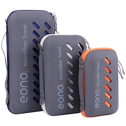 Image of Eono Microfibre Towel, Ideal Sports Towel, Travel Towel, Swimming Towel and Beach Towel, Fast Drying - Super Absorbent - Ultra Compact, Great for Camping, Gym, Beach and Swimming
