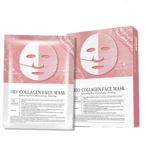 Image of Bio Collagen Mask, Bio-Collagen Face Real Deep Mask for Firming & Hydrating, Korean Overnight Hydrogel Masks with Hyaluronic Acid, for Improve Skin Elasticity (5Pcs)