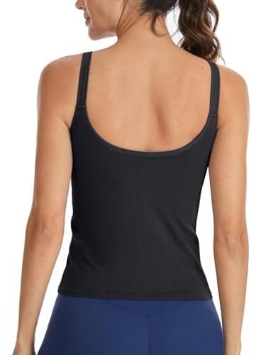 Image of ATTRACO Women Athletic Tank Racerback Workout Vest Top Crew Neck Black XL