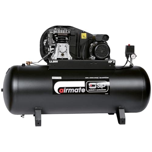 Image of SIP Airmate 3HP/200-SRB Belt Drive Air Compressor, 230V 13A, 200L, 3hp / 2.2kW, 145psi / 10 Bar 13CFM 96dB