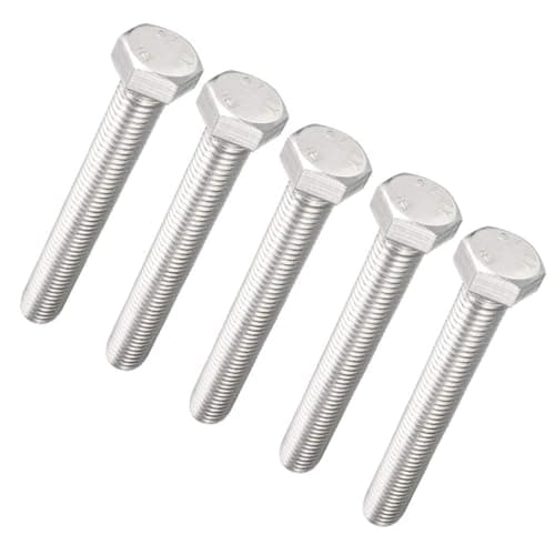 Image of TA-VIGOR M12 x 90mm 5 Pack, 304 Stainless Steel Hex Head Bolts, Heavy Duty M12 Bolts for Automotive, Machinery, Metalwork, Construction