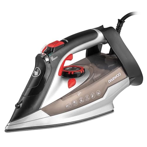 Image of Daewoo Glide Iron, The Power Glide, 3000W Steam Iron With Ceramic Soleplate, High Burst Steam And Precision Tip, Adjustable Temperature Dial And Self Clean Function With Anti Calcium Function, Black