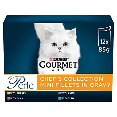 Image of GOURMET Perle Chef's Collection Mini Fillets in Gravy Wet Cat Food 12x85g (Pack of 4)