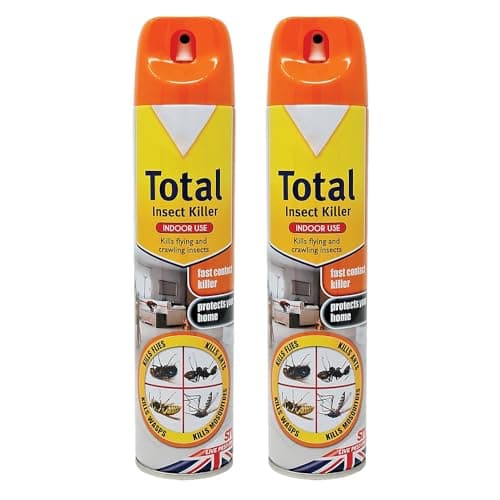 Image of 2 x 300ml Zero In Total Insect Killer Spray Fast Acting Indoor Insecticide Kills Flies, Ants, Wasps, Mosquitoes & Cockroaches 4 Weeks Protection - British Made Pest Control