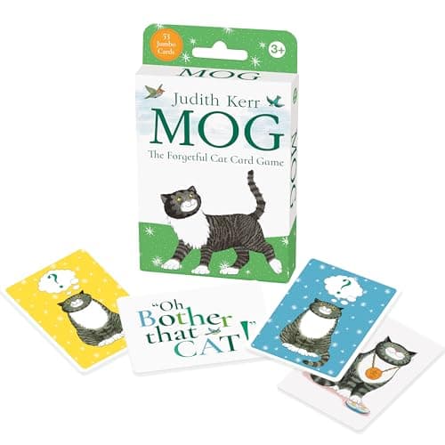 Image of University Games Mog The Forgetful Cat Card Game, Black, White, Orange, Yellow, Green, Blue