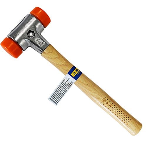 Image of S&R Rubber Mallet 30 mm – PU Soft-Face Mallet with Replaceable Non-Marking Head | Hickory Handle | Cast-Iron Housing for Workshop, Assembly & DIY