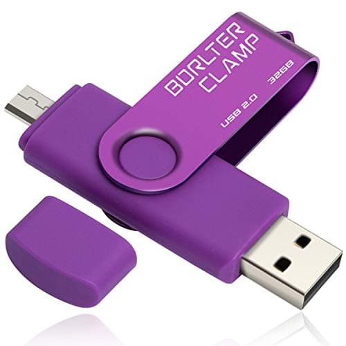 Image of 32GB OTG Memory Stick Dual USB Flash Drive, Thumb Drive with Micro USB Drive Port for Android Smartphone Tablet & Computer (Purple)