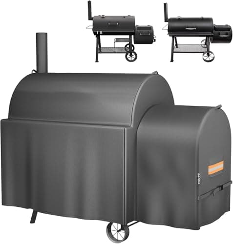 Image of EVRBUL Smoker Cover Compatible with Oklahoma Joe's Longhorn Highland Offset Smoker, Outdoor Waterproof Grill Cover, Heavy Duty 420D BBQ Cover, 64" L x 37" W x 56" H Replace# 8259969P04