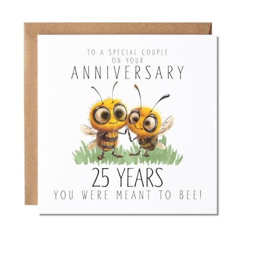 Image of Maise & Rose 25th Wedding Anniversary Card | 25th Anniversary Card For a Special Couple | You Were Meant To Bee | P221