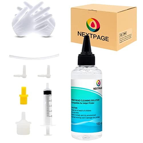 Image of NEXTPAGE Printhead Cleaning Kit for Inkjet Printers Nozzle Cleaner Kit for Printerhead Cleaning for All Epson/Canon/HP/Lexmark/Brother/Kodak/Samsung Inkjet Printers 1Pack 100ML