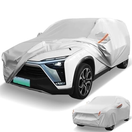 Image of COSTWAY Car Cover Waterproof, All Weather Rain Snow Sun Dust UV Protection, Universal Full Car Cover with Cotton Lining, Reflective Strips & Storage Bag (Fit SUV, Length Up to 190”/483cm)