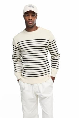 Image of Armor Lux Men's Sailor Jumper Molene Heritage Jumper, Multicolour (395 Natural/Navi 395 Nature/Ship), M