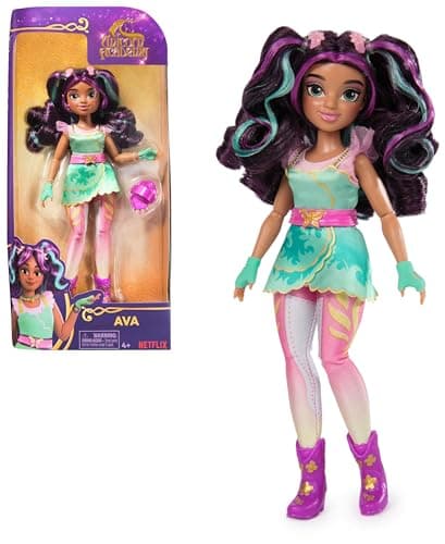 Image of Unicorn Academy, Ava Doll with Highlighted Hair, 7 Fashion Accessories and Hair Styling Tool, 24.1cm, Dolls and Unicorn Toys for Girls Aged 4 and up