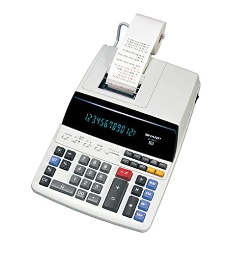 Image of Sharp EL-2607V Printing Desktop Calculator 12 Digits Black Red Printing Colours White