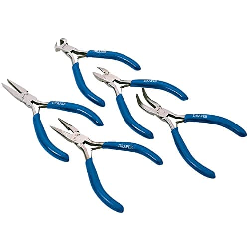 Image of Draper 33057 Carbon Steel Mini Plier Set, 5 Pieces,Blue