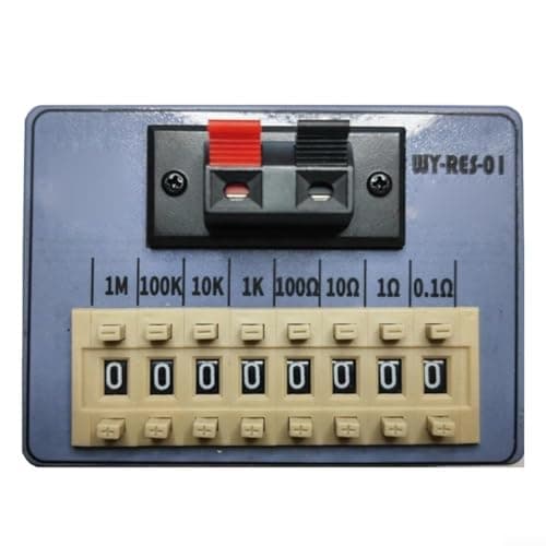 Image of Resistor Box, 8-Dial Adjustable Decade Resistance from 0.1Ω to 9.999MΩ for Electrical Testing, Circuit Calibration, DIY Projects & Multimeter Accessory(WY RES 01)