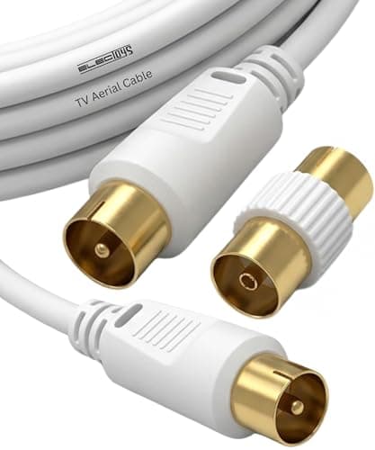 Image of Guilty Gadgets - 10M Metre Male to Male RF TV Aerial Lead Cable Coaxial Extension Female Digital with Coupler