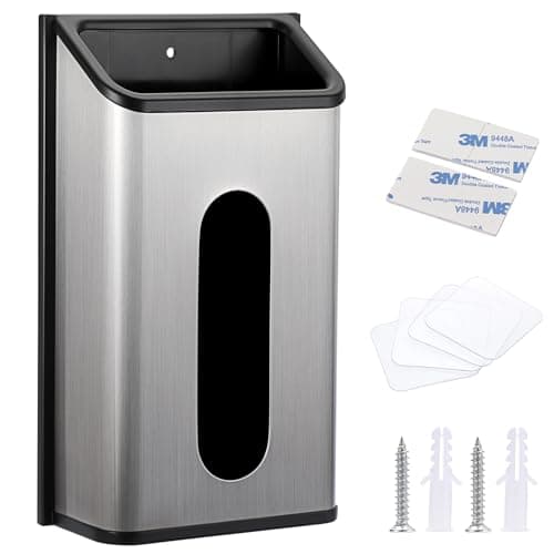 Image of TOLIDA Stainless Steel Bag Saver Grocery Bag Dispenser - Wall Mount Plastic Bag Trash Bag Holder Organizer