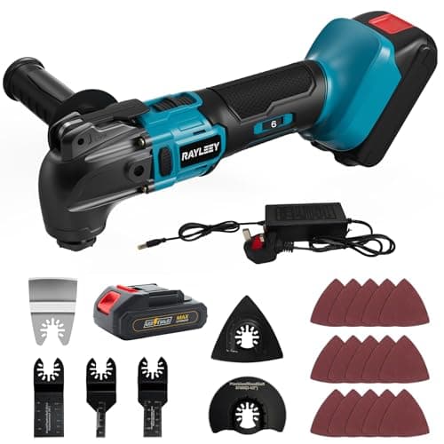 Image of Cordless Oscillating Multi Tools with 1pcs 4000mAh Battery, Compatible with 18V LXT-Battery, 6 Speeds to 21000 OPM, 4°Angle, Quick-fit Blade with 21pcs Accessories for Cutting, Sanding, Scraping