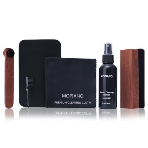 Image of Vinyl LP Record Cleaning Set 6-in-1 | Includes Velvet Padding Brush, LP Cleaning Fluid, Stylus Brush, Nylon Brush, Microfibre Cloth and Storage Box