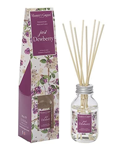 Image of Hassett Green London - Just Dewberry Fragrance Oil Reed Diffuser 100ml - Long Lasting Home Indoor Fragrance with 8 Rattan Reeds