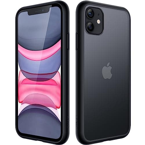 Image of JETech Matte Case for iPhone 11 6.1-Inch, Shockproof Military Grade Drop Protection, Frosted Translucent Back Phone Cover, Anti-Fingerprint (Black)