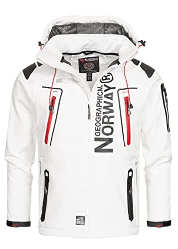 Image of Geographical Norway Men's Softshell Functional Outdoor Jacket Water-Resistant - White, M