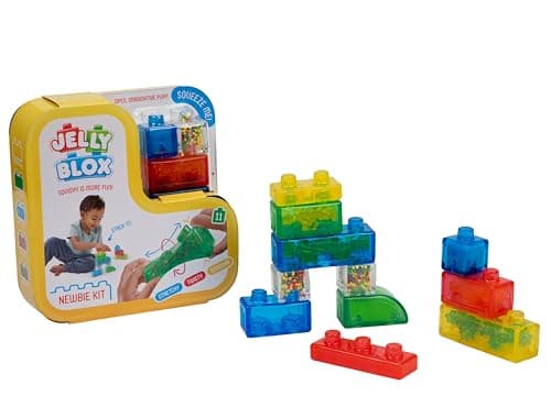 Image of Jelly Blox Newbie Kit | Includes 11 Pieces | Toddler & Preschool Building Blocks Kids Can Squeeze, Stretch, Squish | MESH ACCREDITED | Safety Tested & Ouch-Free | Tactile, Sensory Play for Ages 2+