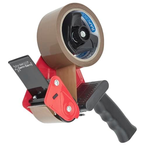 Image of RAPESCO 1683 Germ-Savvy Antibacterial 960 Packing Tape Dispenser with 1 Brown Packing Tape