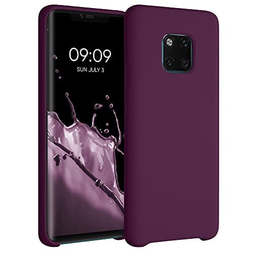 Image of kwmobile Case for Huawei Mate 20 Pro Case - Soft Cover - Shockproof Silicone - Wireless Charging Bordeaux Violet