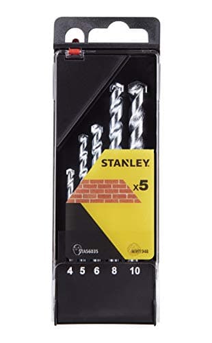 Image of STANLEY STA56035-QZ 5 Piece Masonry Drill Bit Set, Includes 4mm, 5mm, 6mm, 8mm, 10mm