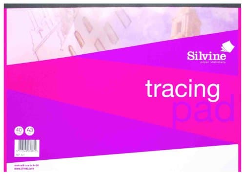 Image of PACK OF 3 - Silvine A3 Tracing Paper Pad (40 Sheets Per Pack)