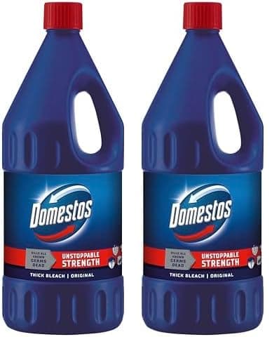Image of Domestos Original Thick Bleach Disinfectant that eliminates 99.99% of Bacteria and viruses* Unstoppable Strength 2 L (Pack of 2)