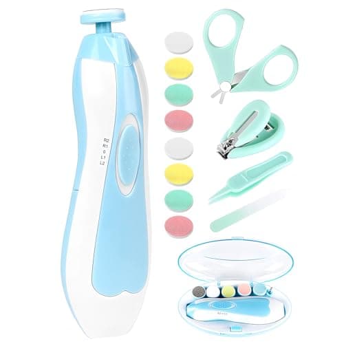 Image of Qunlions life Baby Nail Trimmer Electric-12 in 1 Baby Nail Clippers Safe Baby Nail File Kit with a Nail Clipper, Scissor, Tweezers, and Nail Files