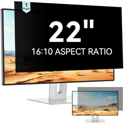 Image of Mamol 22 Inch Computer Privacy Screen Filter for 16:10 Aspect Ratio Widescreen Monitor - Removable Anti Glare Blue Light Filter, Anti-Scratch Privacy Protector Film, Computer Screen Shield 22in