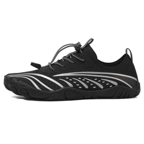 Image of Generisch Women's & Men's Trainers, Running Shoes, Mesh Trainers, Barefoot Shoes, Wide Fit, Toe Shoes, Non-Slip Sports Shoes, Comfortable Jogging, Breathable, Summer Shoes, Soft Sole, Style X01 Black