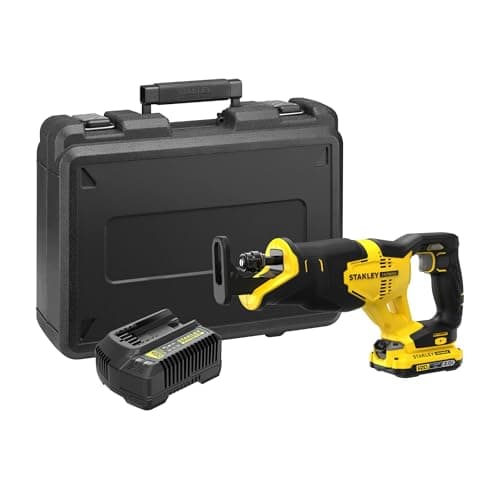 Image of STANLEY FATMAX V20 Cordless Reciprocating Saw, Includes 2.0Ah Li-Ion Battery, 2A Charger and Kit Box, 18V,SFMCS300D1K-GB